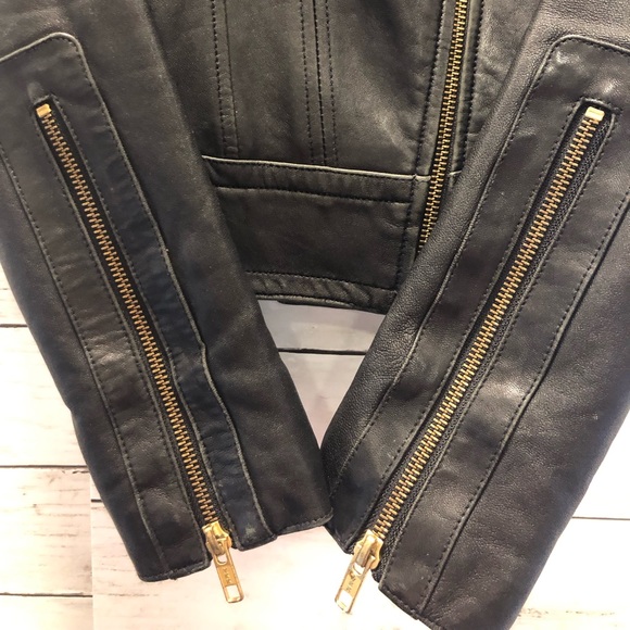 Mackage Black Moto Lamb Leather Biker Made for Aritzia - Picture 6 of 15